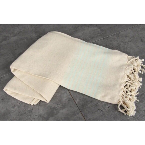 Turkish Organic Linen Handmade Towel Wrap Scarf Swim Cover Throw Blanket 40x79 - Picture 1 of 6